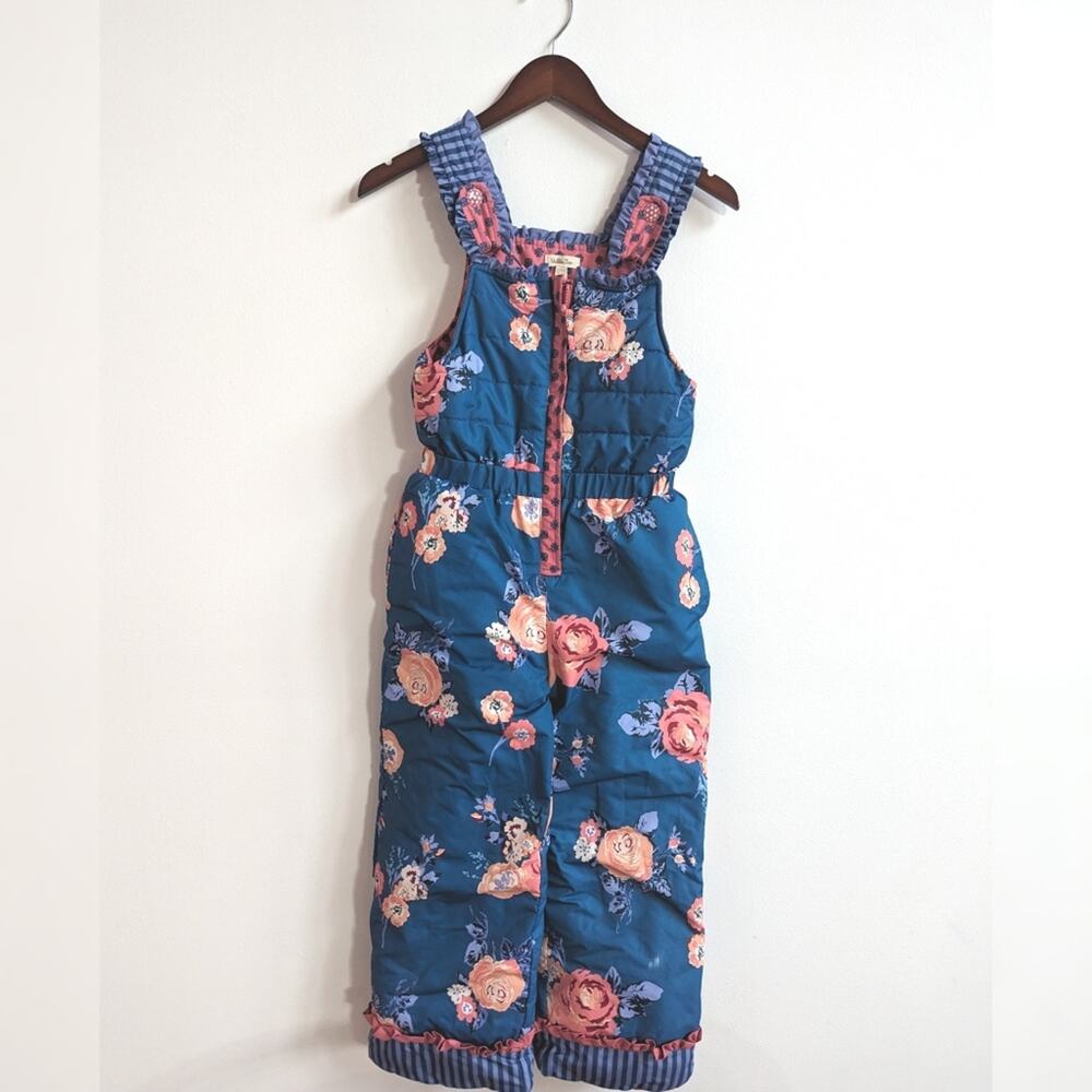 Matilda Jane Snowpants 8 Girls Blue Floral Gone Sledding Boutique Girly
